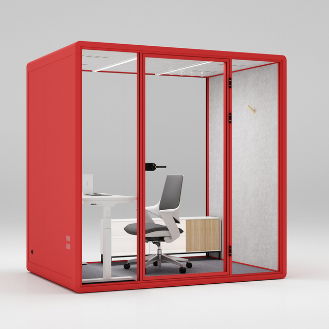 HongYe Office Pods en rouge pour les réunions de 5 personnes