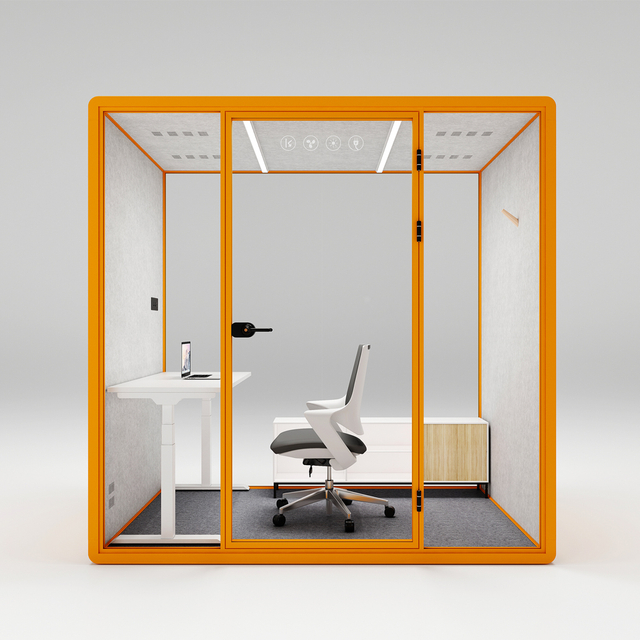 HongYe Office Pods en orange pour les réunions de 5 personnes