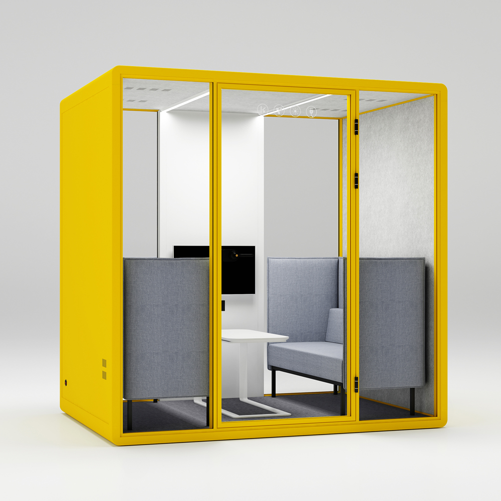 HongYe Office Pods en jaune clair pour les réunions de 5 personnes
