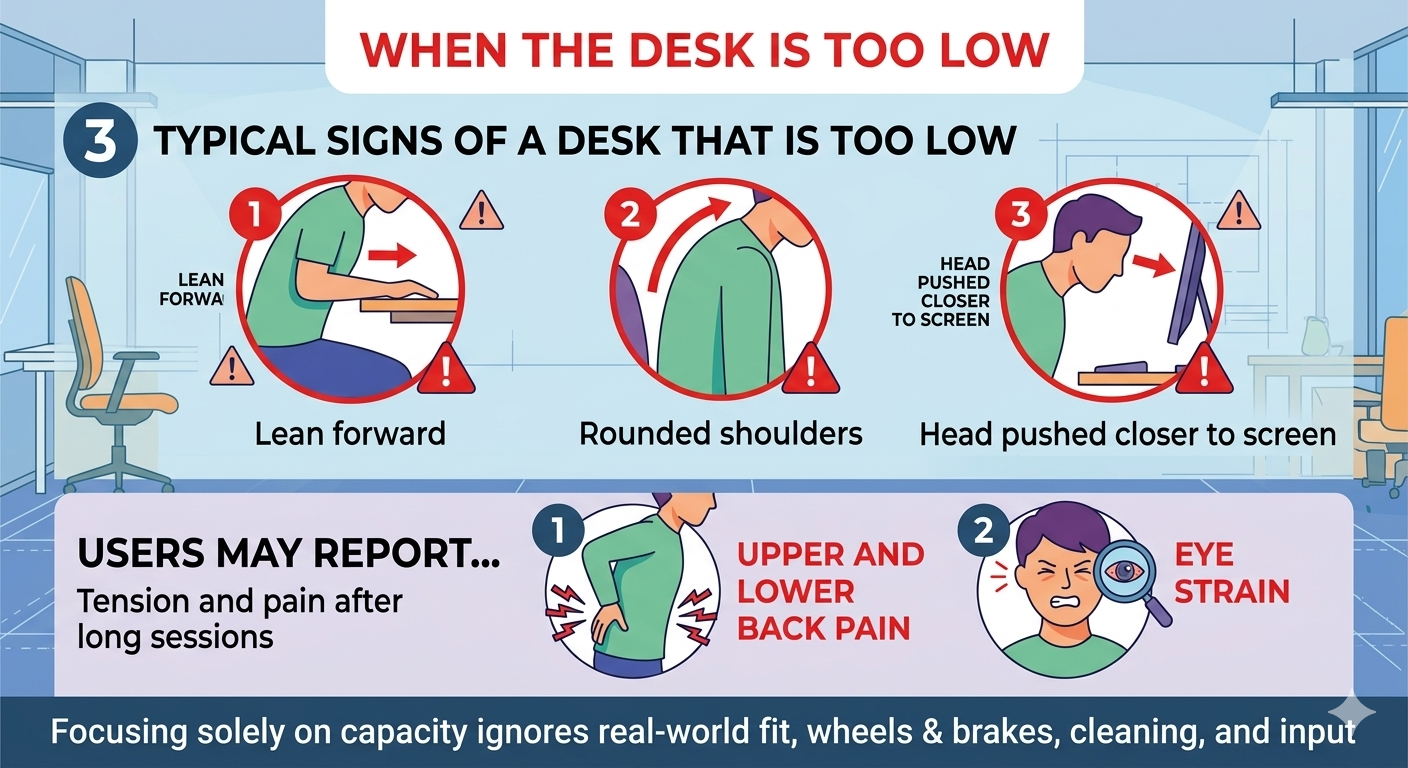 When the desk is too low Quand le bureau est trop bas