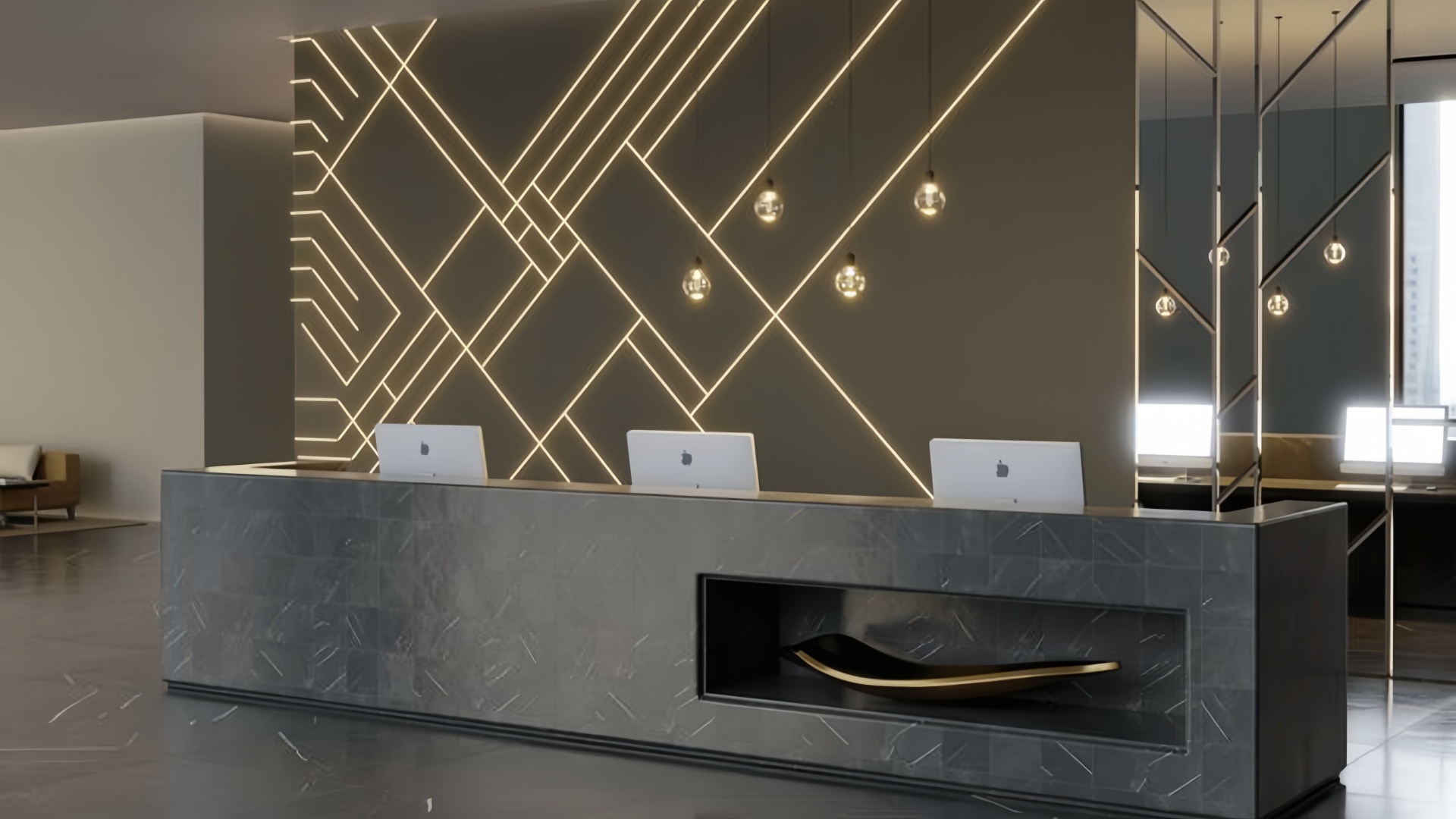 réception moderne au bureau