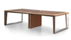 Table de salle de conférence en bois moderne de luxe avec cuir