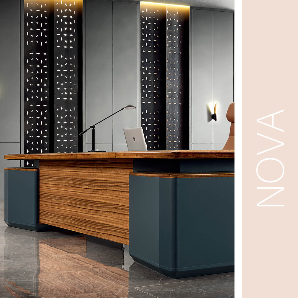 Bureau de direction de bureau Boss CEO de la série JUEDU NOVA avec un design moderne et luxueux