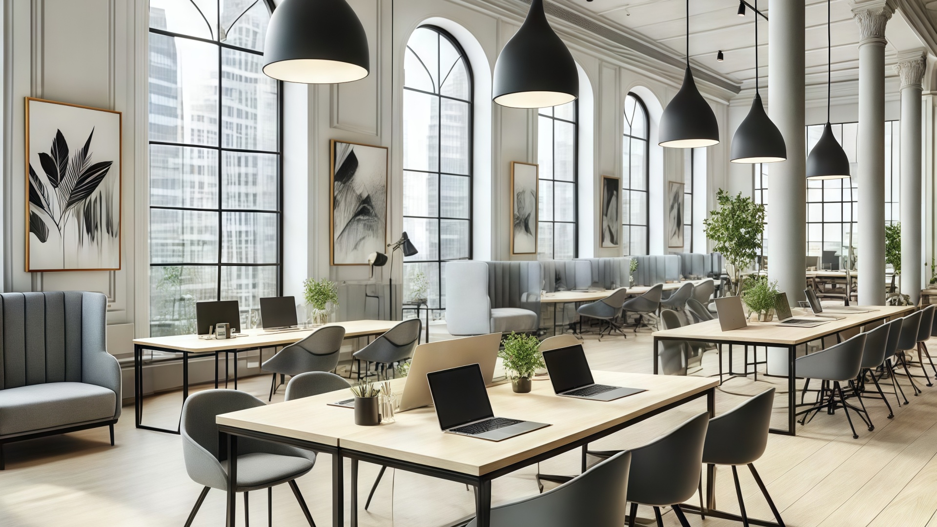 Conception de bureau de style industriel