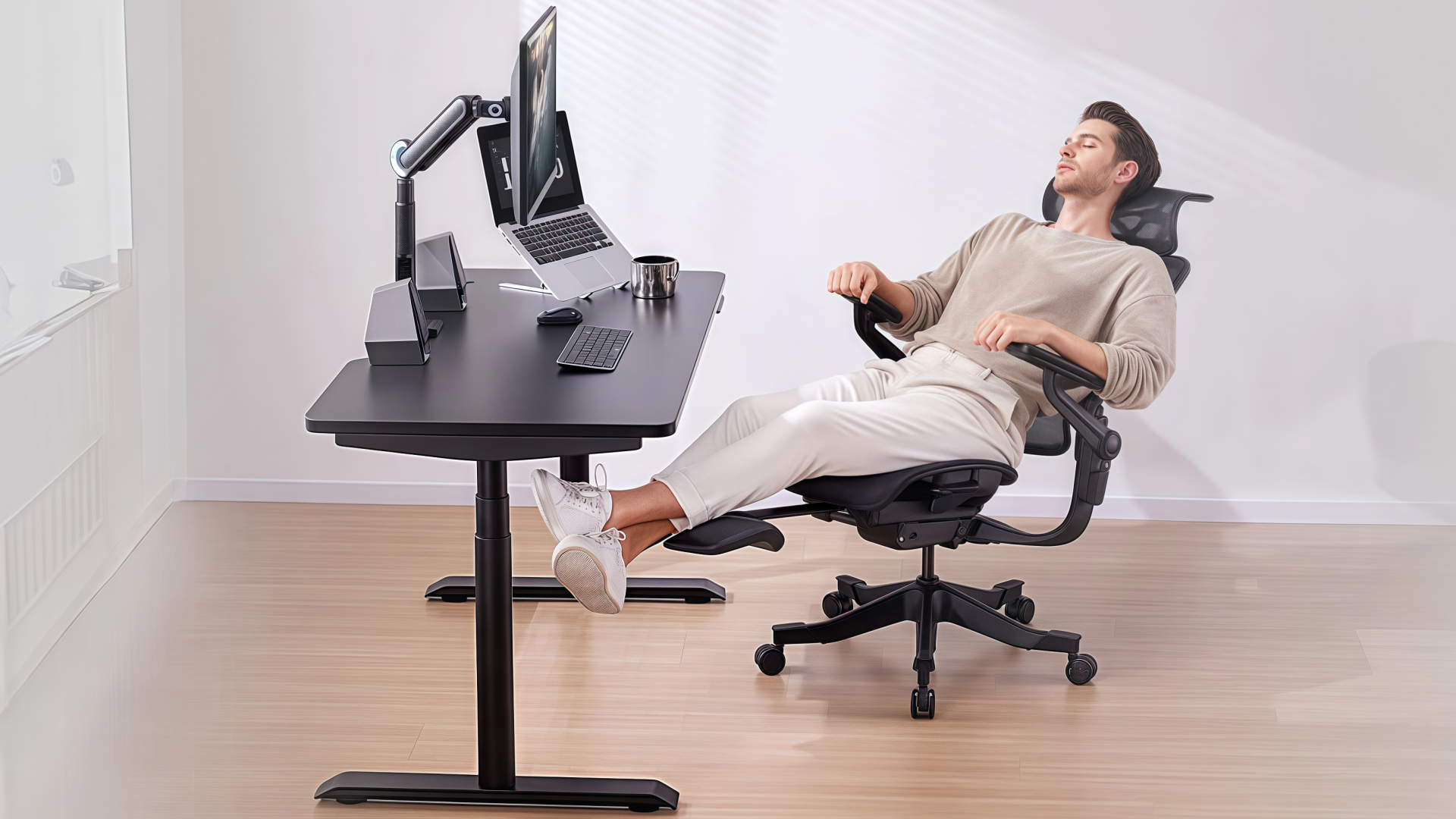 Ergonomic Office Chairs with Leg Rest Chaises de bureau ergonomiques avec repose-jambes