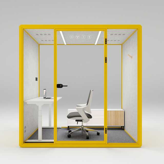 HongYe Office Pods en jaune clair pour les réunions de 5 personnes