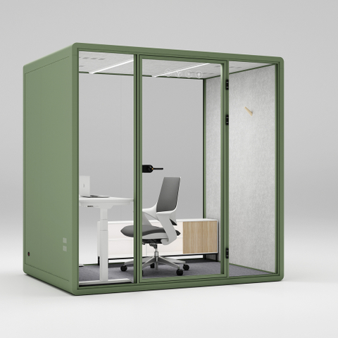 HongYe Office Pods en gris vert pour les réunions de 5 personnes