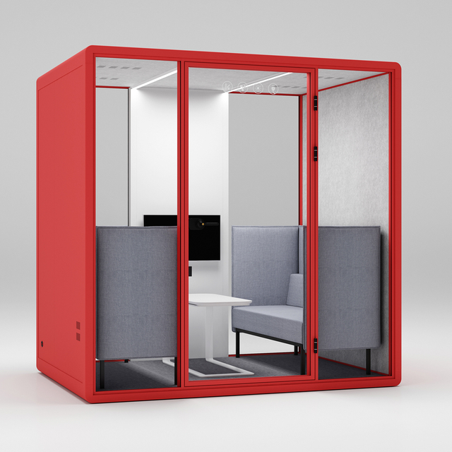 HongYe Office Pods en rouge pour les réunions de 5 personnes