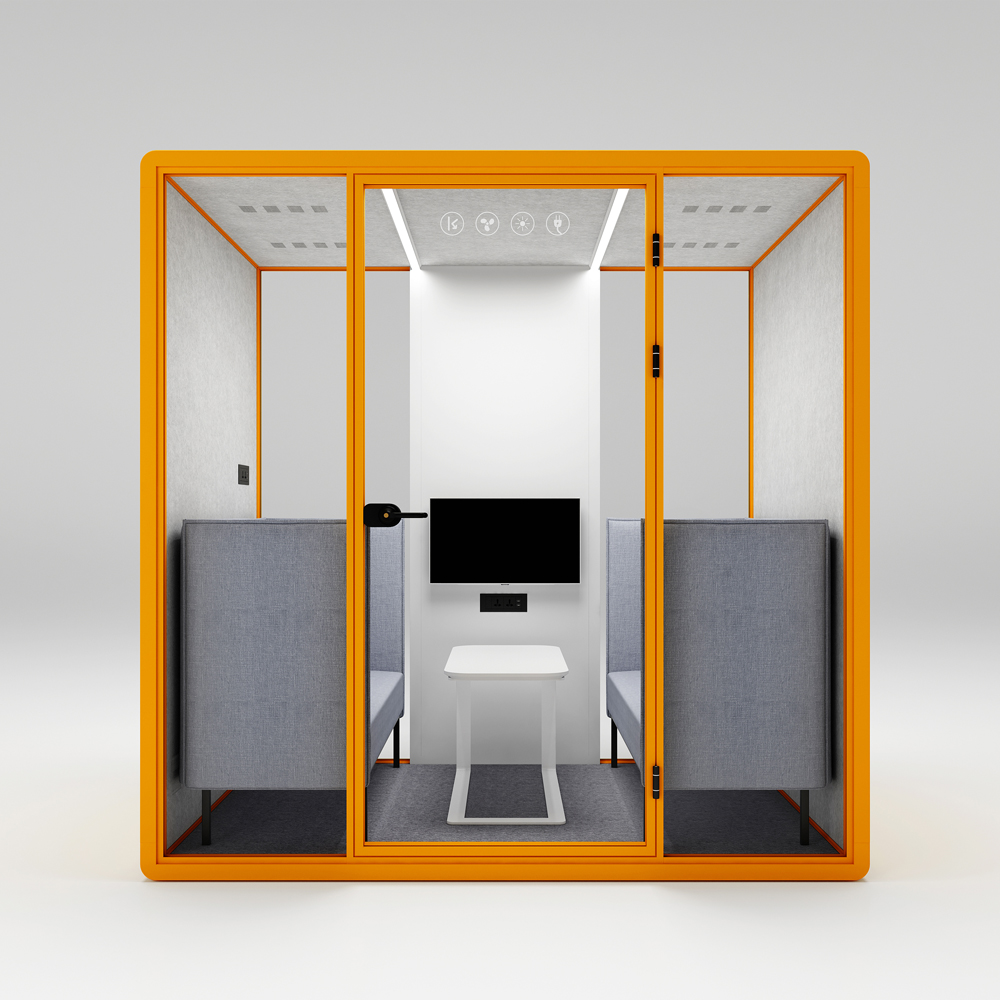 HongYe Office Pods en orange pour les réunions de 5 personnes