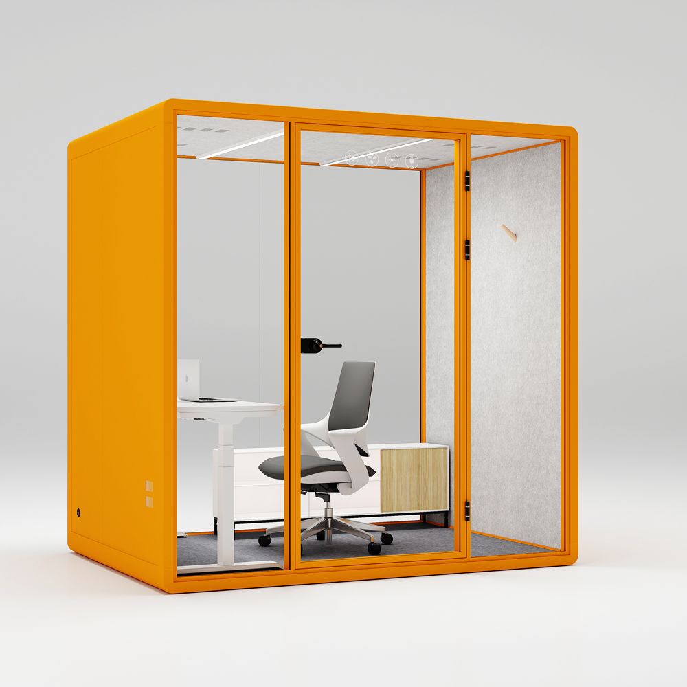 HongYe Office Pods en orange pour les réunions de 5 personnes