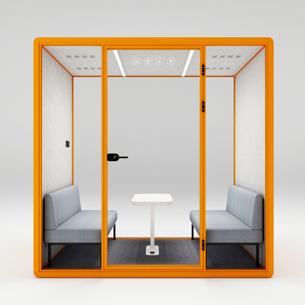 HongYe Office Pods en orange pour les réunions de 5 personnes