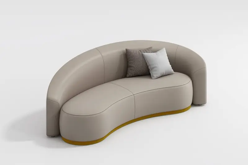 Suite de canap&eacute;s de salon modulaires en cuir gris