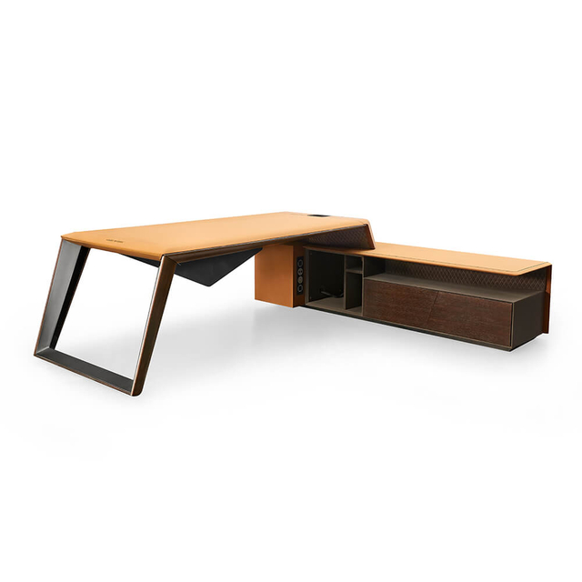 Bureau de direction haut de gamme en cuir moderne de luxe