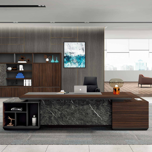 Mobilier de bureau Bureau en forme de L avec huche