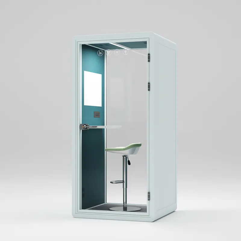 Cabine t&eacute;l&eacute;phonique de bureau bleu clair HongYe pour espace de confidentialit&eacute; pour une seule personne