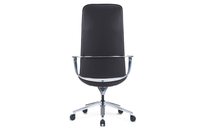 Chaise de conférence en cuir avec roulettes