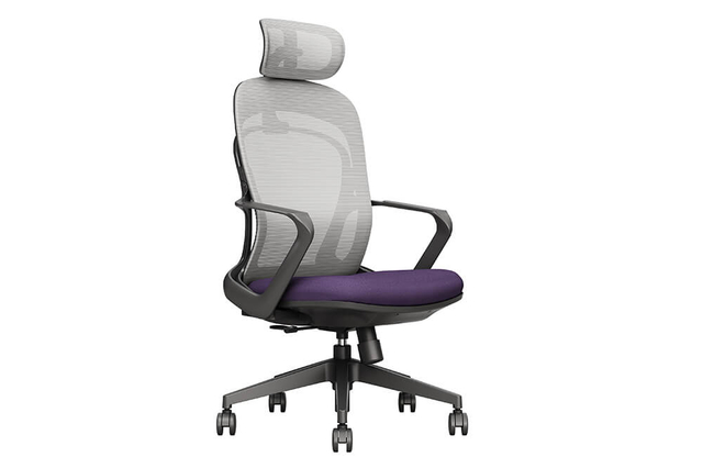 Chaise de bureau pivotante ergonomique et réglable avec appui-tête
