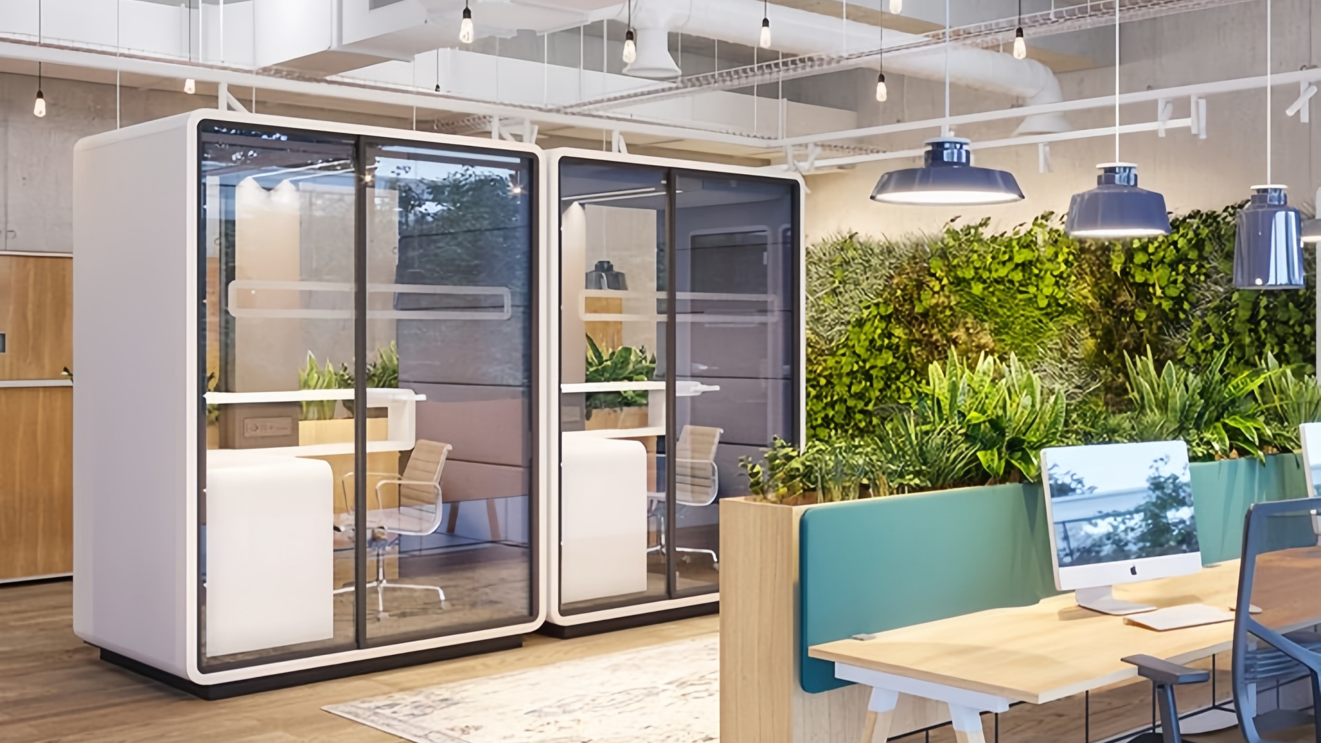conception de modules de bureau acoustiques