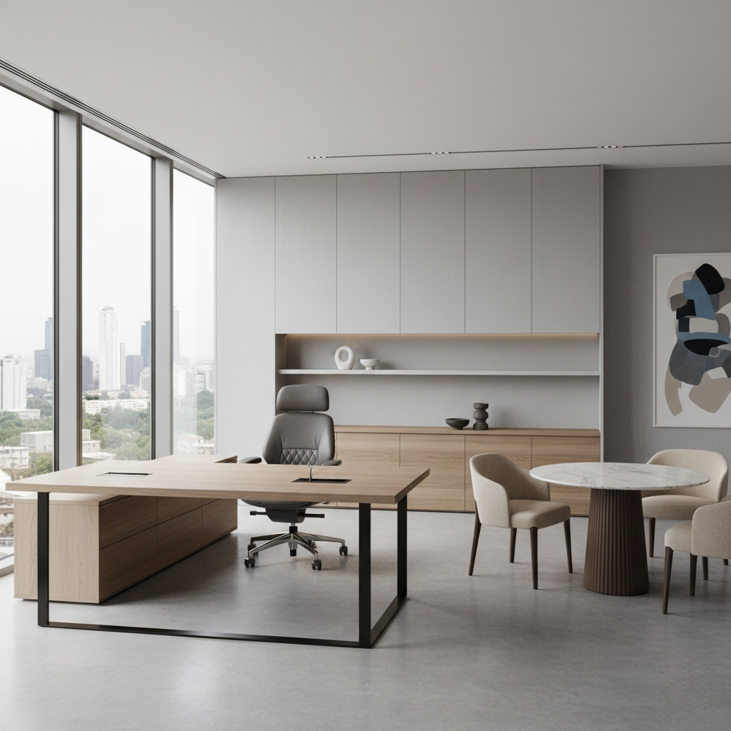Bureau du PDG au minimalisme &eacute;lev&eacute;