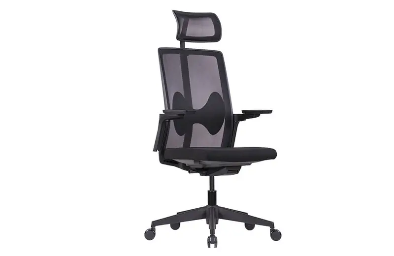 Chaise de bureau en maille &agrave; dossier haut avec appui-t&ecirc;te
