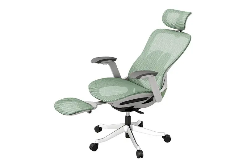 Chaise de bureau haute r&eacute;glable avec repose-pieds