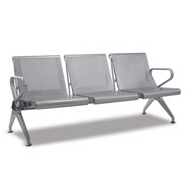 Chaise commerciale de salle d'attente en acier inoxydable en métal pour les hôpitaux