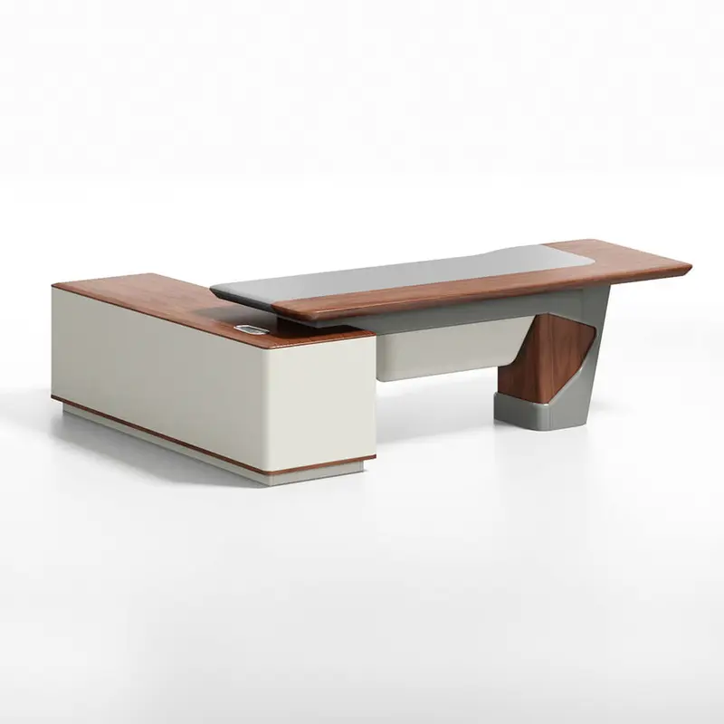 Bureau ex&eacute;cutif de luxe moderne en forme de L