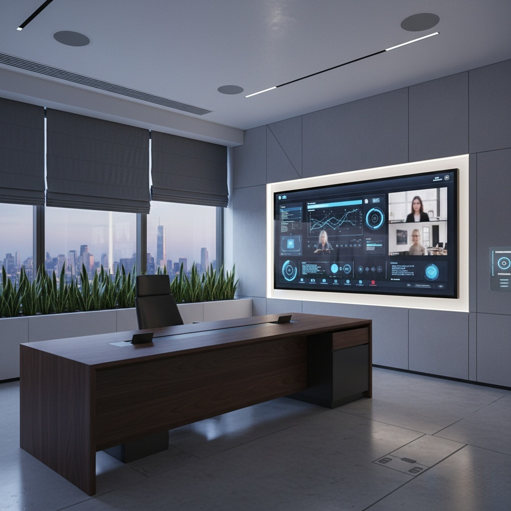 Bureau du PDG de technologie immersive et d’int&eacute;gration intelligente transparente